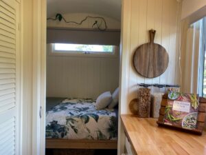 Cozy bedroom at Holly Tree Hut
